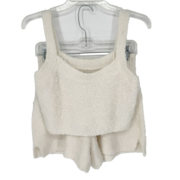Abercrombie & Fitch Boucle Tank Shorts Lounge Set Cream Size XS Sleep Relax Cozy - Picture 4 of 14
